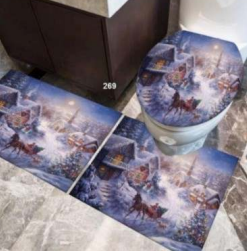 Bathroom Mat Set (3D)(3 pcs)(Christmas)