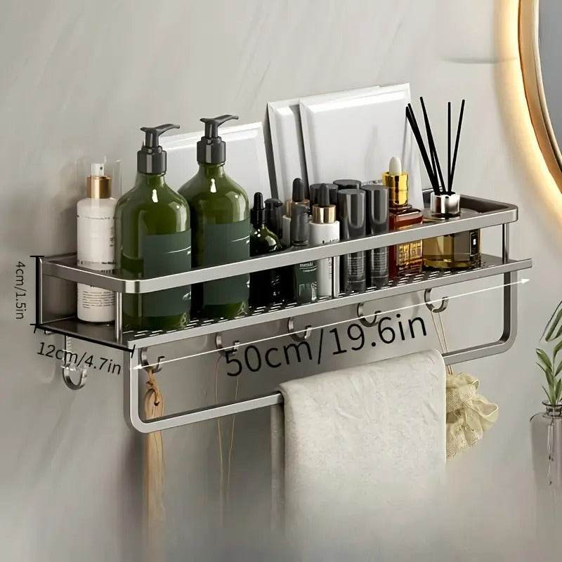 Towel Rod Wall Mounted Storage Rack (50cm) - DMC Wholesale