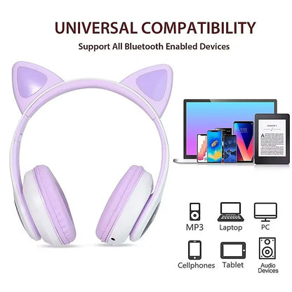Cat Ear Bluetooth Headphones Headset