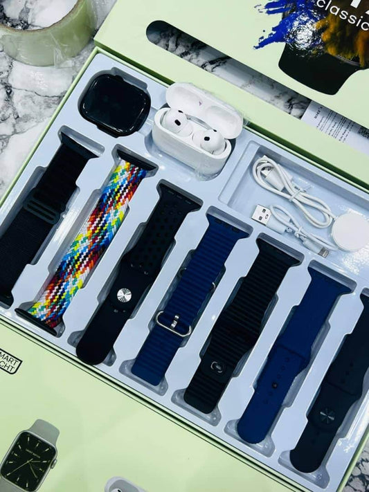 S9 smart watch with Airpod pro and 7 straps sets - DMC Wholesale