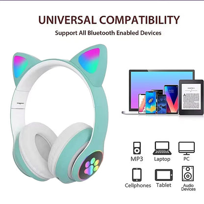 Cat Ear Bluetooth Headphones Headset