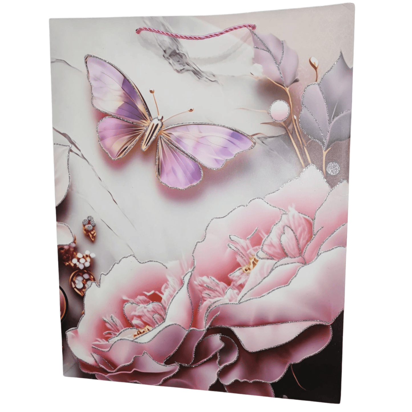 Glitter Butterfly Gift Bag (Large) - DMC Wholesale