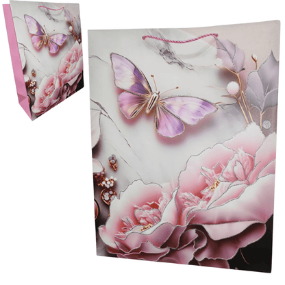 Glitter Butterfly Gift Bag (Large) - DMC Wholesale
