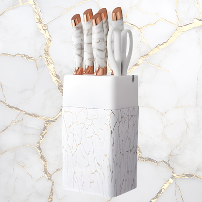 Marble Inspired Kitchen Knife Set (7 pcs)