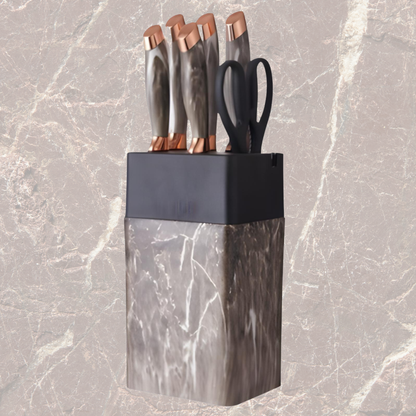 Marble Inspired Kitchen Knife Set (7 pcs)