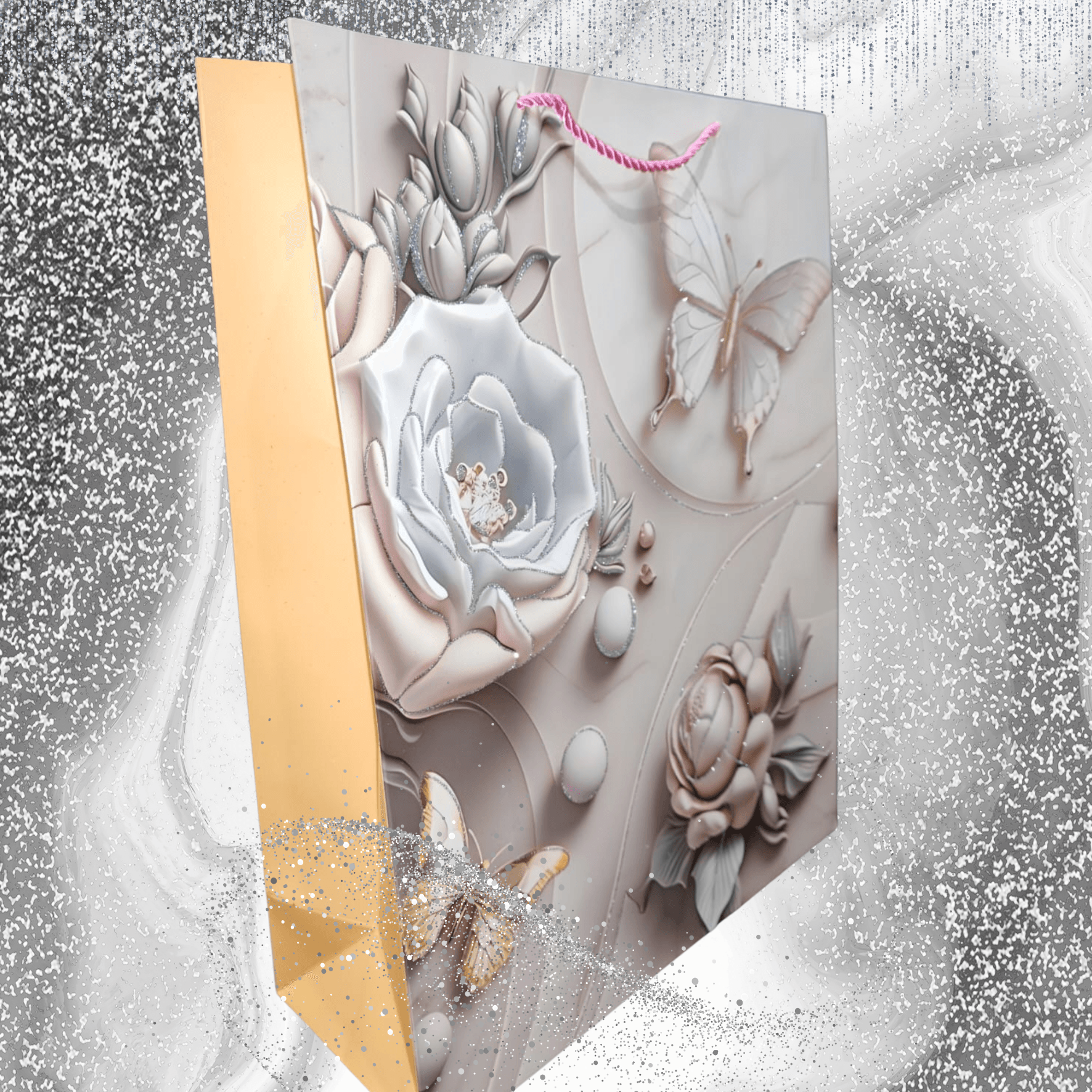 Glitter Butterfly Gift Bag (Large) - DMC Wholesale