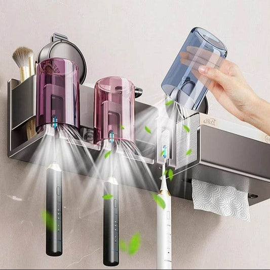 Tissue Box Wall-Mounted Bathroom Organiser (3 Compartment) - DMC Wholesale