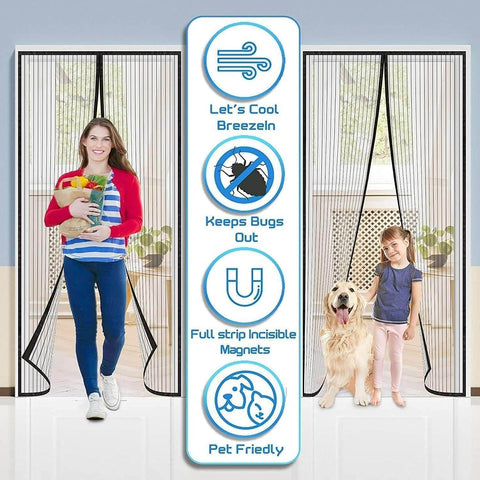 Magic Mesh Magnetic Hands Free Screen Door - Alt View