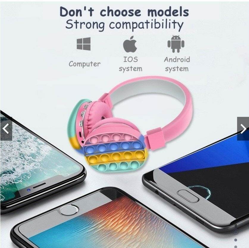 Bluetooth Pop It Headphones (Pink) - DMC Wholesale