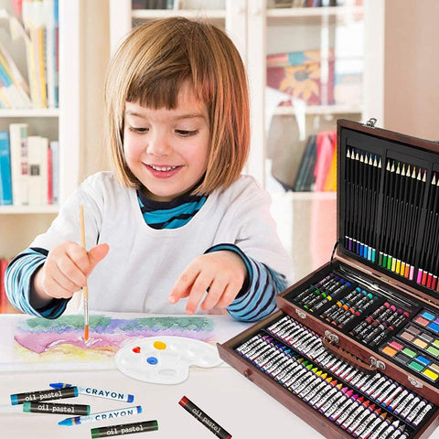 Deluxe Art Set In Wooden Case With Drawer And Handle - Alt View