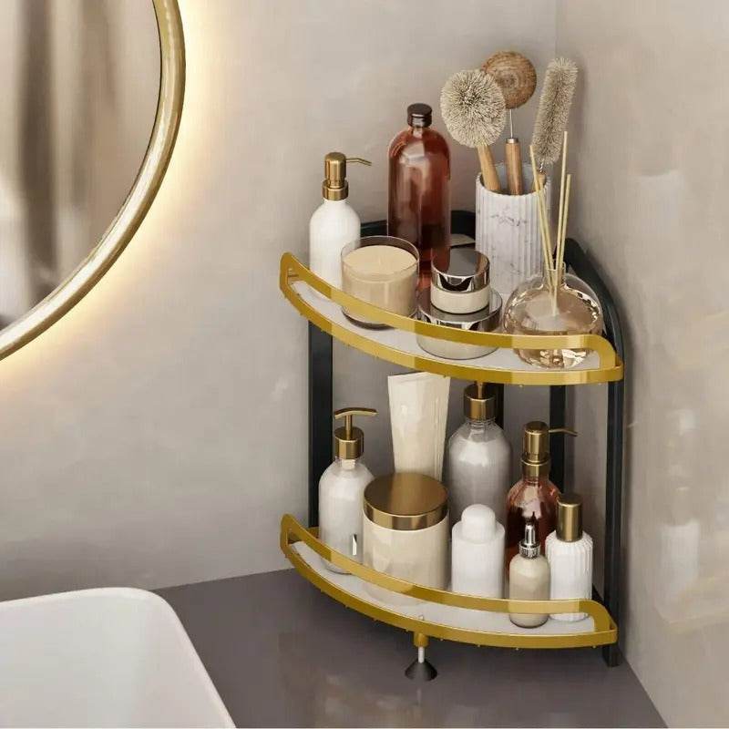 Wrought Iron Corner Kitchen or Bathroom Shelf (Each) - DMC Wholesale