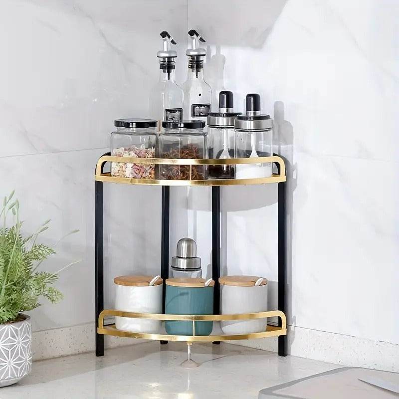 Wrought Iron Corner Kitchen or Bathroom Shelf (Each) - DMC Wholesale