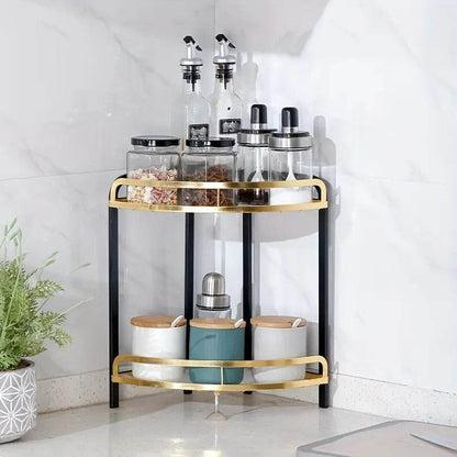 Wrought Iron Corner Kitchen or Bathroom Shelf (Each) - DMC Wholesale