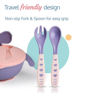 Dr Gym Baby Bowl BPA FREE With Spoon And Fork - DMC Wholesale