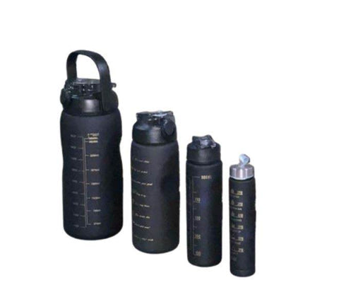 Combo Motivational Water Bottles (4 pcs)(Black) - Alt View