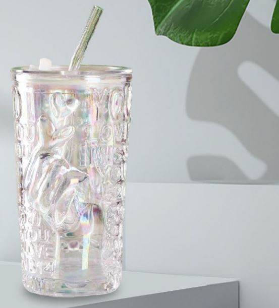 Elegant Aesthetic Glass Tumbler Mug (430ml)(Each) - DMC Wholesale