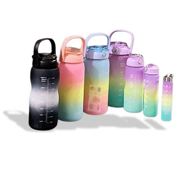 Combo Motivational Water Bottles (4 pcs)(Colourful) - DMC Wholesale