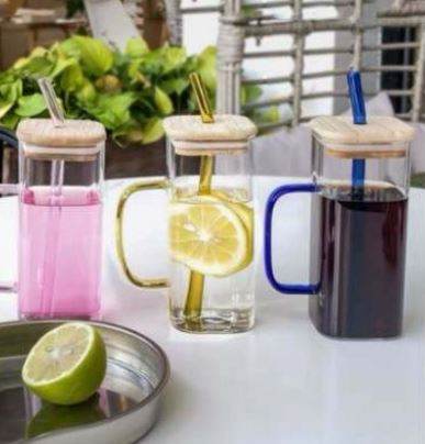 Clear Glassware Mug With Straw - DMC Wholesale