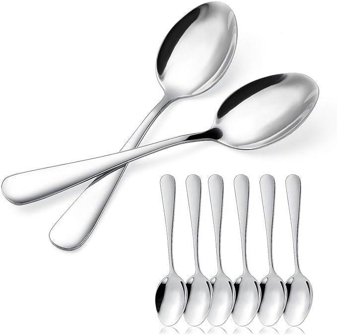 Stainless Steel Dessert Spoon Set (6 pcs) - DMC Wholesale