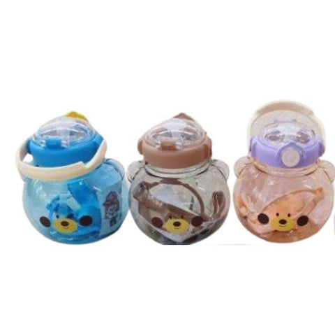 Cute Cartoon Bear Straw Bottle (1L) - Alt View