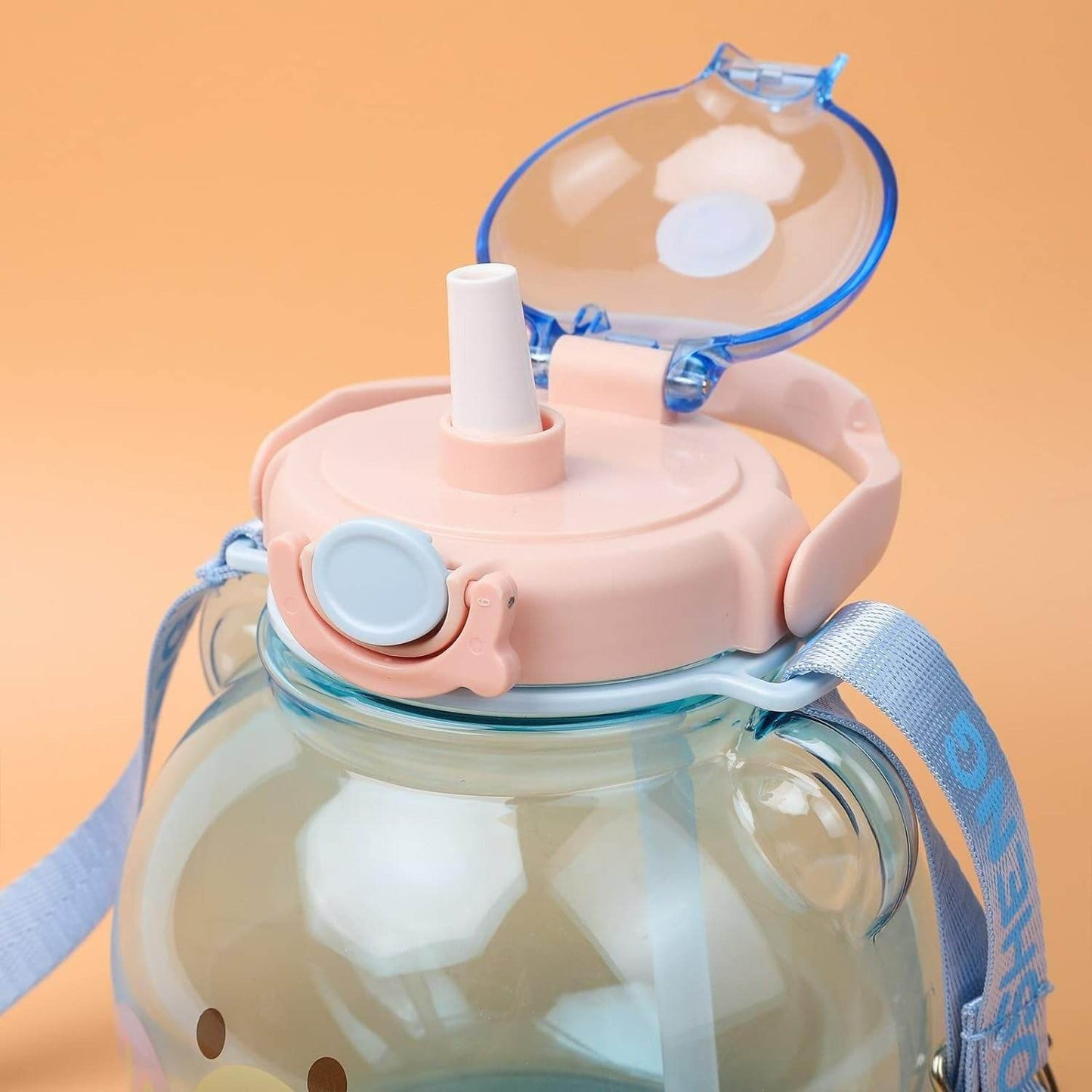 Cute Cartoon Bear Straw Bottle (1L) - DMC Wholesale