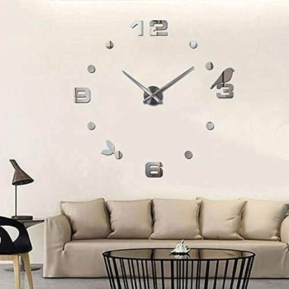 DIY Modern Bird 3D Wall Clock (Silver)(80-90cm) - DMC Wholesale