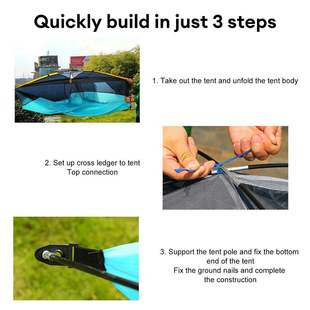 Easy Assembled 2 Man Tent (2x1.4x1m) - DMC Wholesale