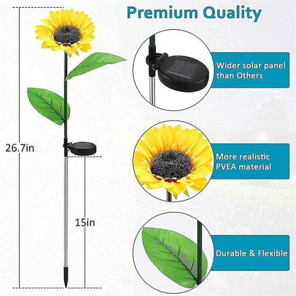 Sunflower Lawn Solar Light (2 Pcs) - DMC Wholesale