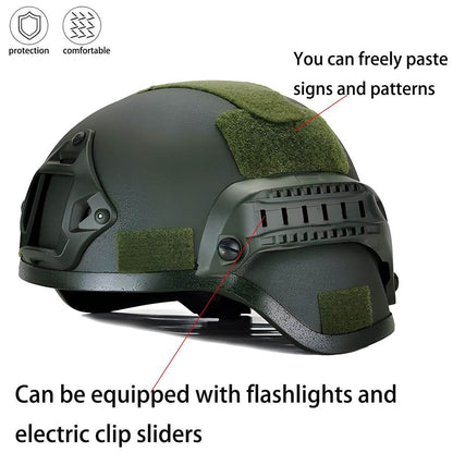 Universal Tactical Helmet with Side Rail - DMC Wholesale