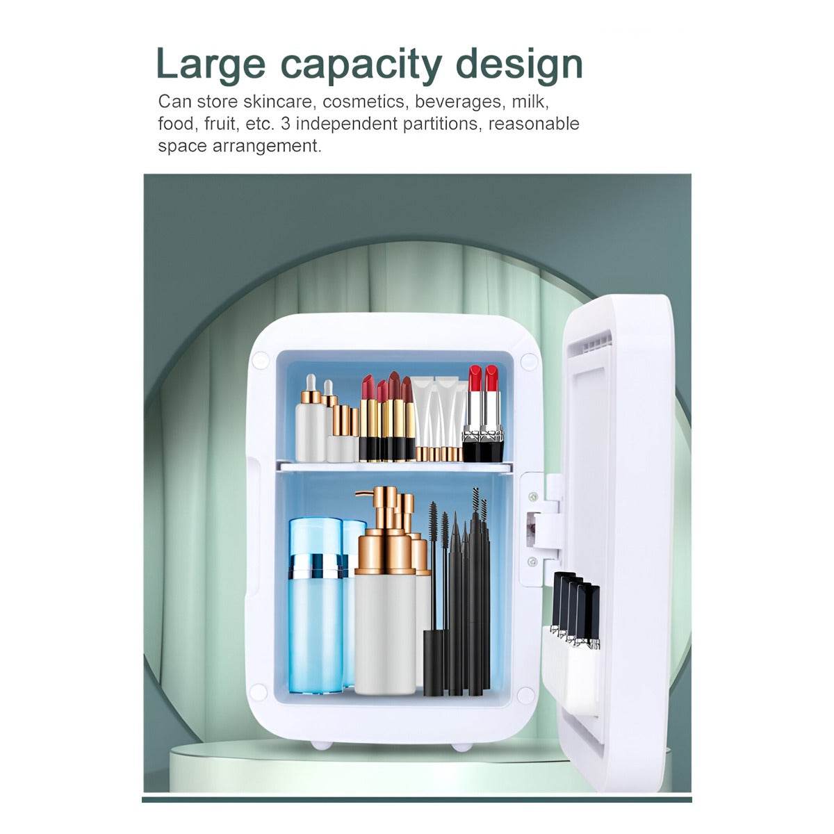 Indoor Mini Beauty Bar Fridge with LED Mirror (75W)(4L) - DMC Wholesale