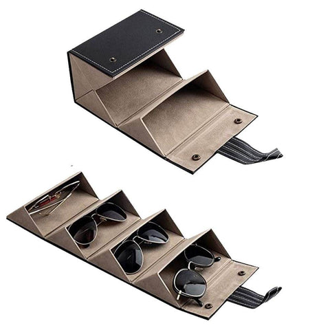 Foldable Eyeglasses Travel Organizer Case (4 Slots)