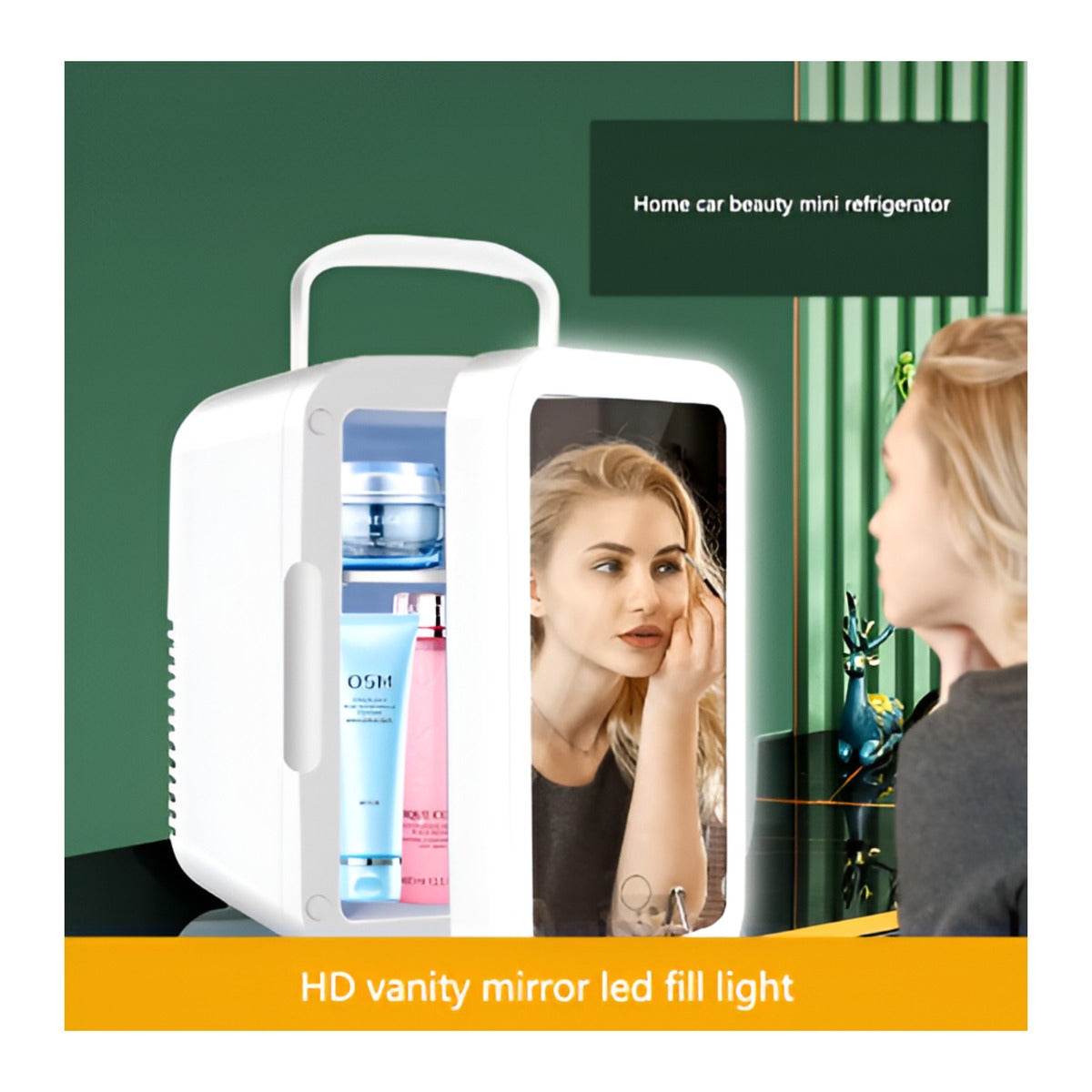 Portable Fridge with LED Mirror Light (4l) - DMC Wholesale