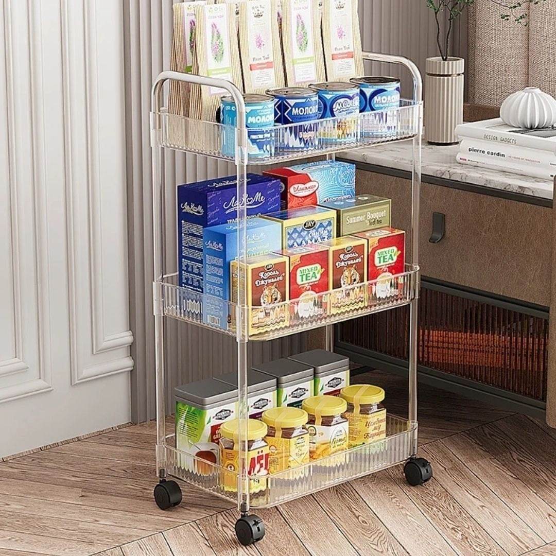 Multifunctional Home Storage Acrylic Trolley (3 Tier) - DMC Wholesale