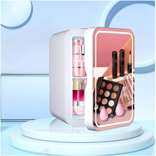 Portable Mini Beauty Refrigerator With Led Mirror (5L)(12V) - DMC Wholesale