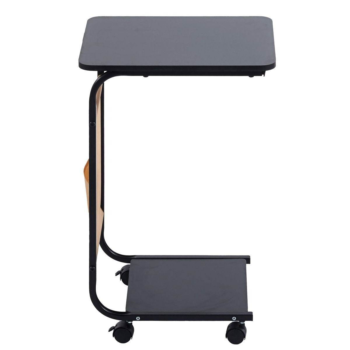 Side Table with Storage Bag and Wheels (C-Shape) - DMC Wholesale
