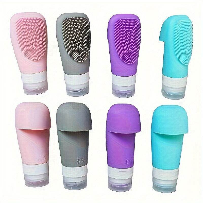 Silicone Shower Gel Scrubbing Bottle Set (90ml)(4 pcs) - DMC Wholesale