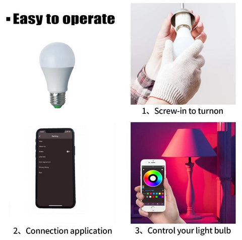 Smart LED Color Changing Light Bulbs with APP Control/Remote - Alt View