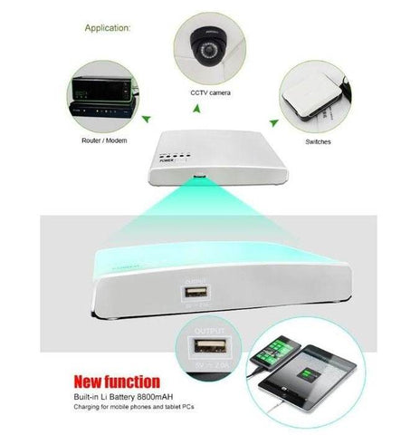 Portable Mini DC UPS 8800mAh Lithium Battery - Alt View