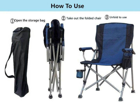 Portable Sturdy Folding Camping Chair - Alt View