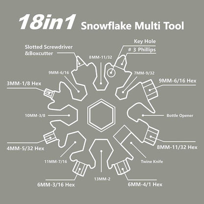 18 in 1 Snowflake Keychain Multi Tool - DMC Wholesale