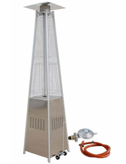Stainless Steel Gas Flame Pyramid Patio Heater - DMC Wholesale