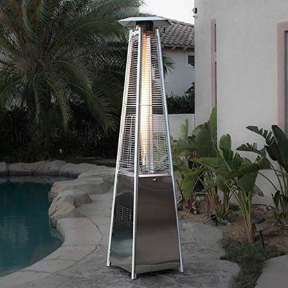 Stainless Steel Gas Flame Pyramid Patio Heater - DMC Wholesale