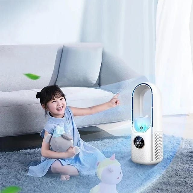 Bladeless Portable Table Fan Use Silent Water Mist Spray