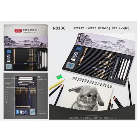 29 Piece Quality Sketch Pencil Set - Alt View