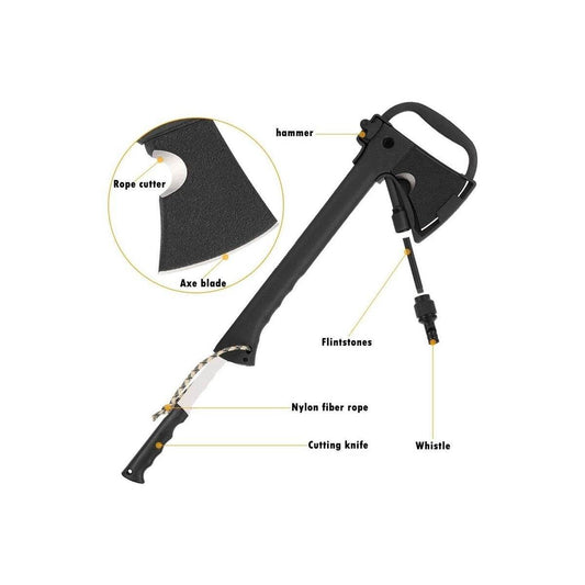 Tomahawk Axe with Knife, Flint & Whistle - DMC Wholesale