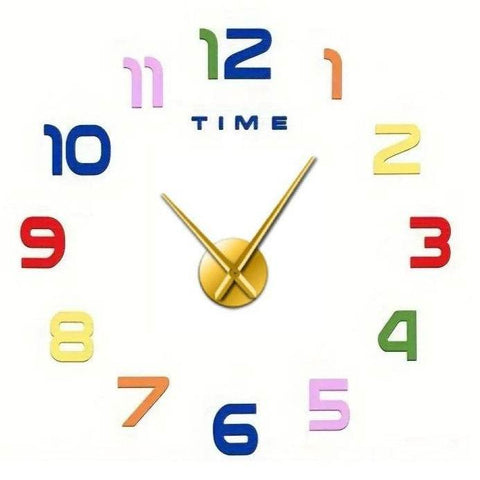 DIY Modern 3D Wall Clock (Colourful)(60-70cm)