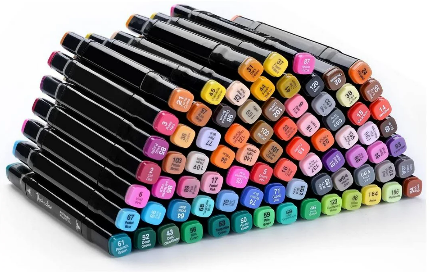 Coloured Dual Marker And Highlighter Pen Set (48 pcs)