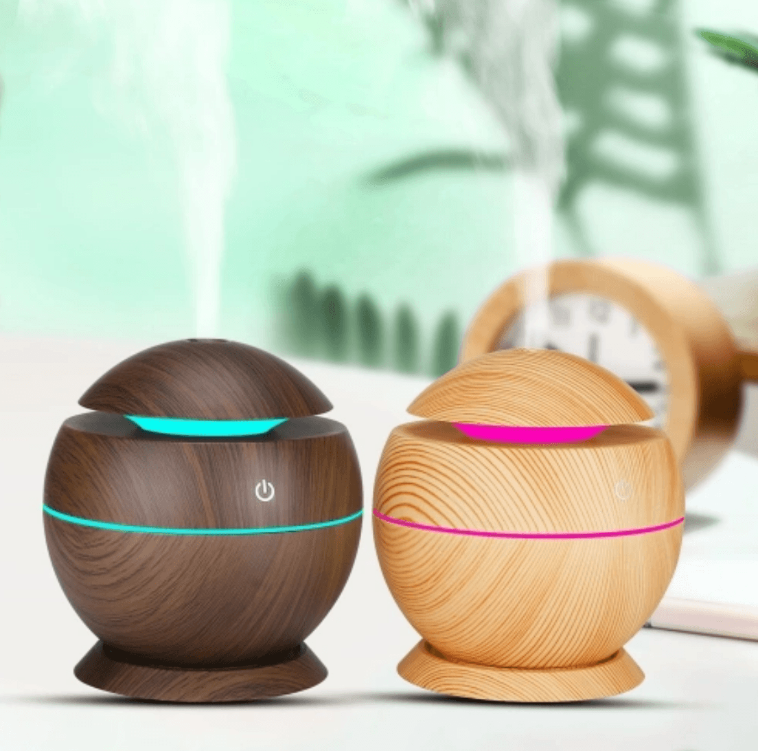 Mini Round LED Ultrasonic Aroma Humidifier (130ml) - DMC Wholesale