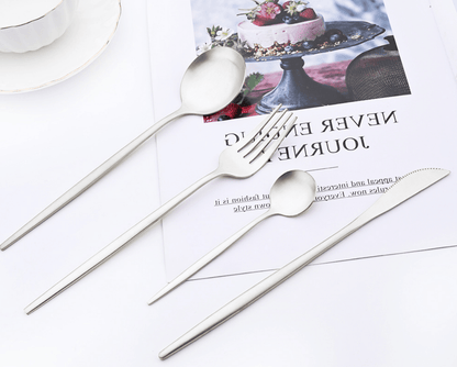 Polished Cutlery Set (24 pcs)(Silver) - DMC Wholesale