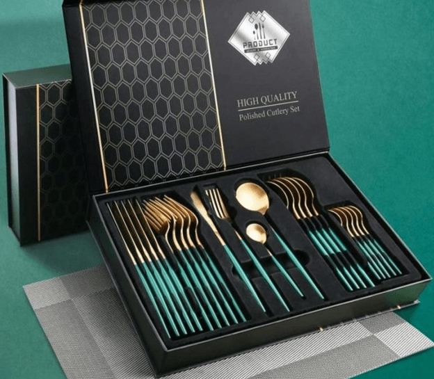 Hight Quality Polished Cutlery Set (24 pcs)(Black) - DMC Wholesale